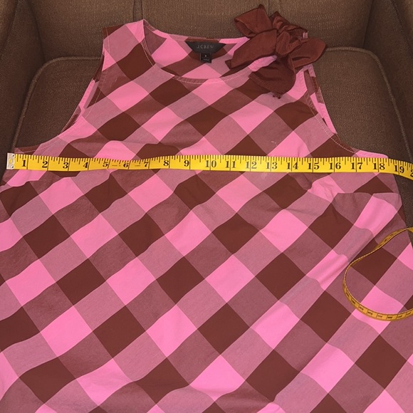 J Crew Bow Shoulder Oversized GinghamTank size 8 - Picture 4 of 6
